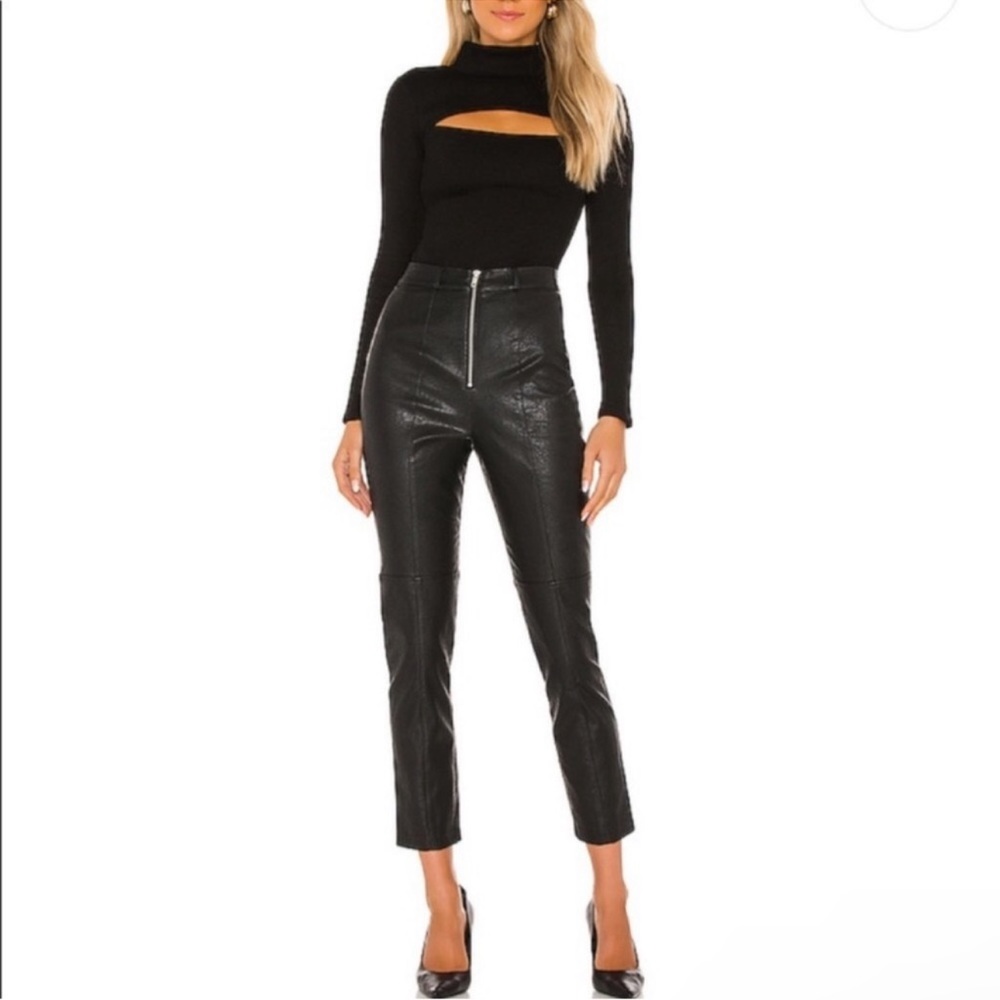 Lovers + Friends Georgie Faux Leather Pant in Black size Small
